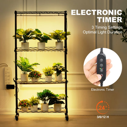 4C12060-DT55048P3-US - 49.8in Adjustable Plant Stand with 45W LED Grow Light