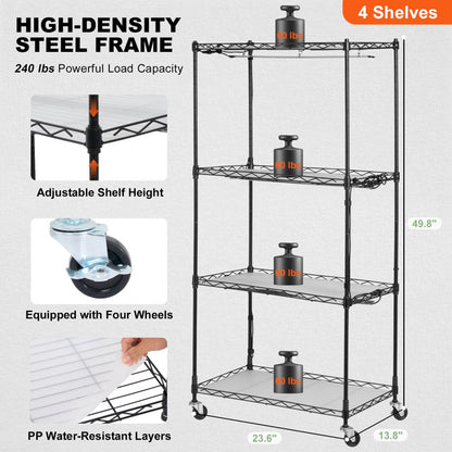 4C12060-DT55048P3-US - 49.8in Adjustable Plant Stand with 45W LED Grow Light