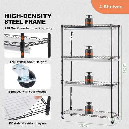 4C15090-T8DP09P6-US - 180W Steel Plant Stand with Adjustable Grow Light