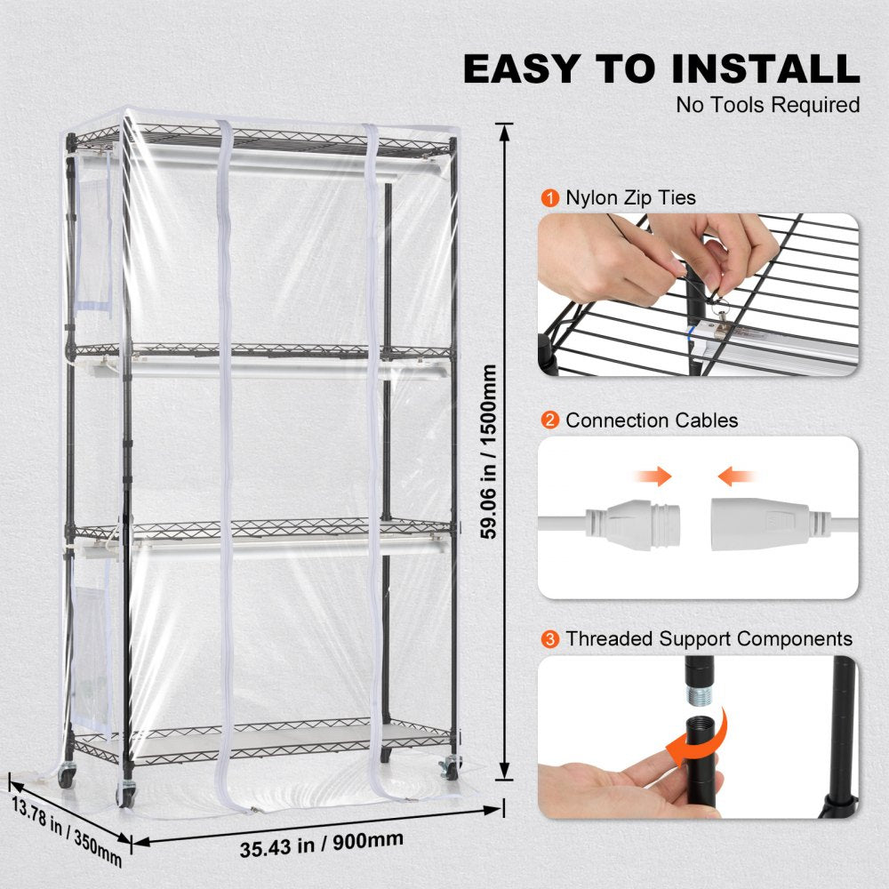 4C15090-T8DP09P6-US - 180W Metal Plant Stand with Grow Light & Timer