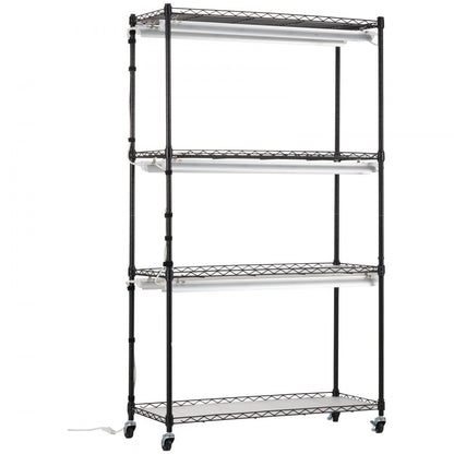 4C15090-T8DP09P6-US - 180W Metal Plant Stand with Grow Light & Timer