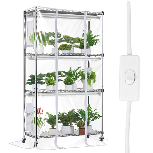4C15090-T8DP09P6-US - 180W Metal Plant Stand with Grow Light & Timer