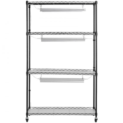 4C15090-2020T06P3-US - 35.4" LED Plant Stand with 4 Shelves & Grow Light