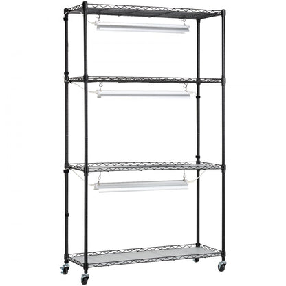 4C15090-2020T06P3-US - 35.4" LED Plant Stand with 4 Shelves & Grow Light