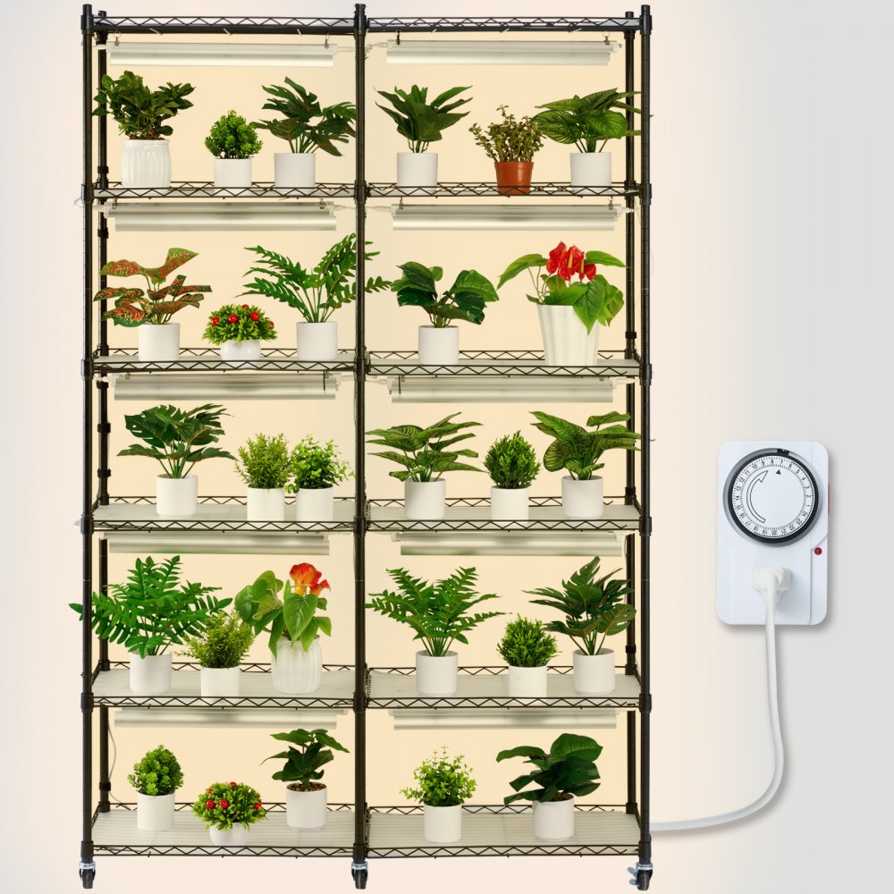 6C180120-2020T06P10-US - 200W Steel Plant Stand with Adjustable Grow Light Panels