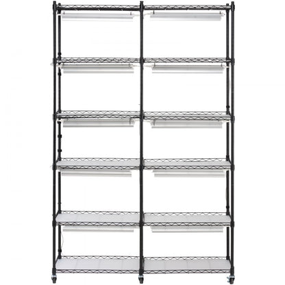 6C180120-2020T06P10-US - 200W Steel Plant Stand with Adjustable Grow Light Panels
