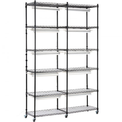 6C180120-2020T06P10-US - 200W Steel Plant Stand with Adjustable Grow Light Panels