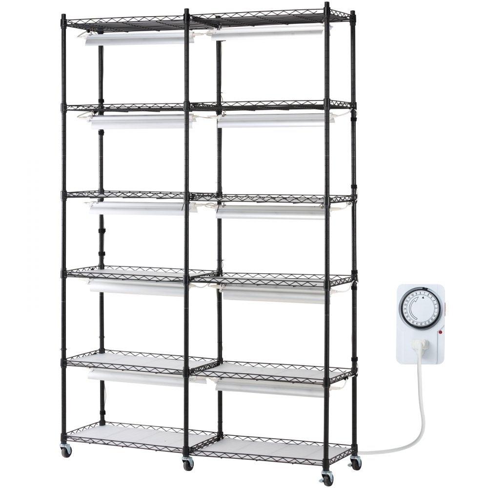 6C180120-2020T06P10-US - 200W Steel Plant Stand with Adjustable Grow Light Panels
