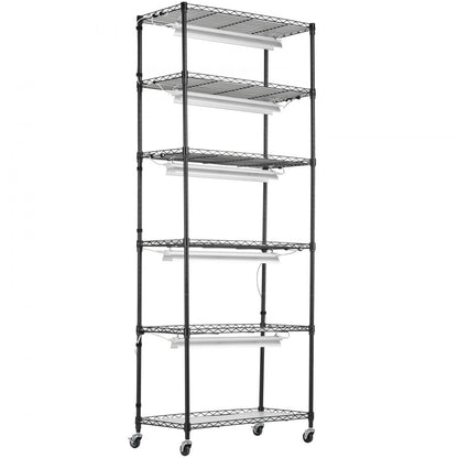 4C15090-2020T06P3-US - 6-Shelf Plant Stand with 150W LED Grow Light 29.5"x13.8"x70.9"