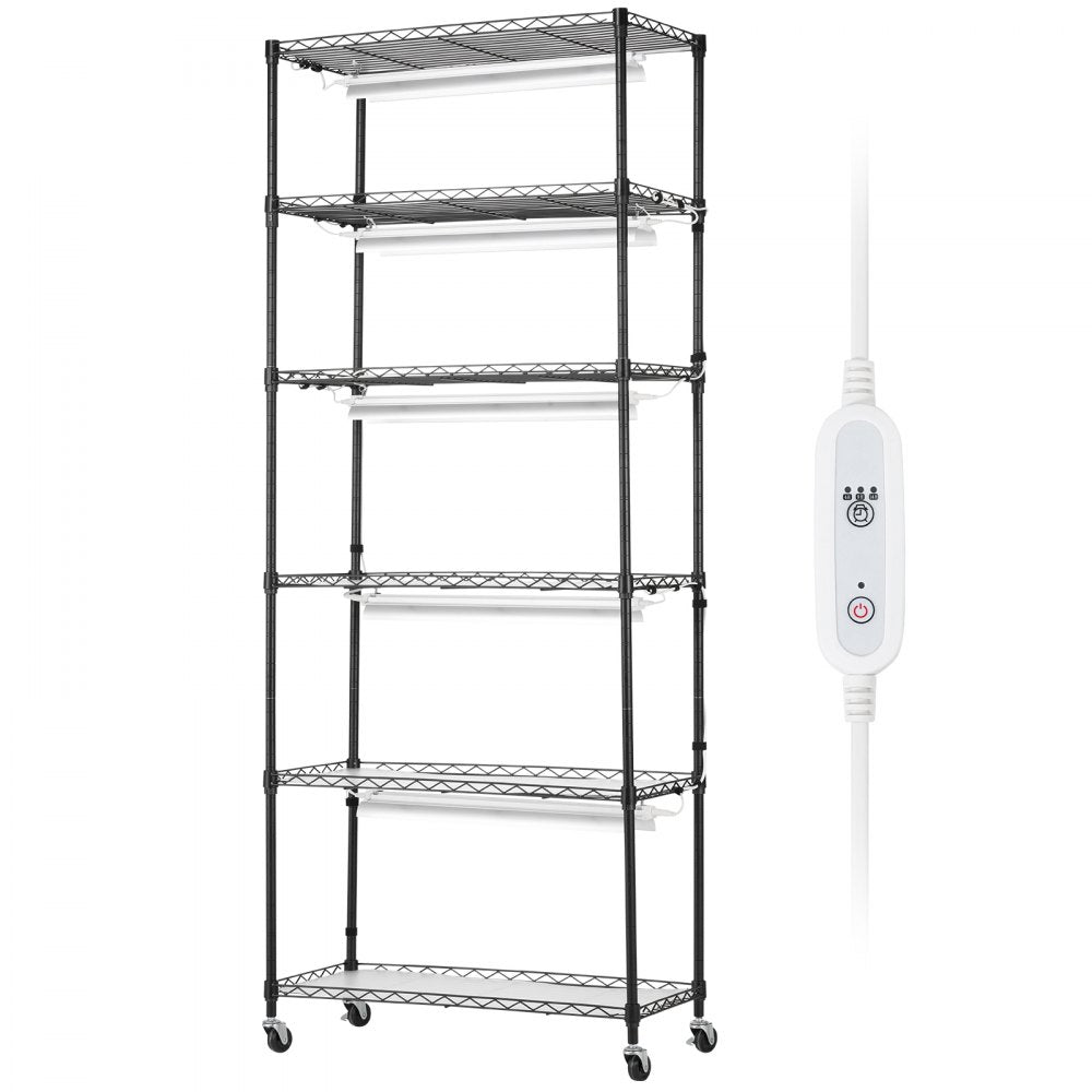 4C15090-2020T06P3-US - 6-Shelf Plant Stand with 150W LED Grow Light 29.5"x13.8"x70.9"