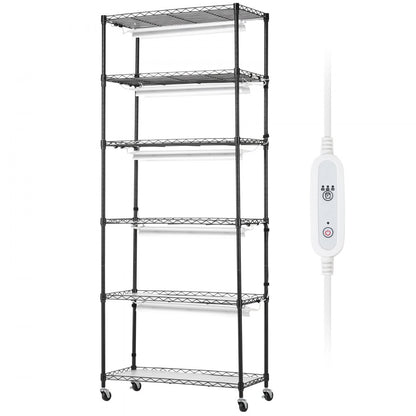 4C15090-2020T06P3-US - 6-Shelf Plant Stand with 150W LED Grow Light 29.5"x13.8"x70.9"
