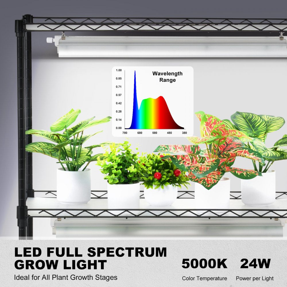 6C18075-T8DP06P8-US - 29.5"x13.8"x70.9" Steel Plant Stand with 192W LED Grow Light