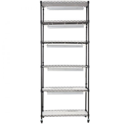 6C18075-T8DP06P8-US - 29.5"x13.8"x70.9" Steel Plant Stand with 192W LED Grow Light