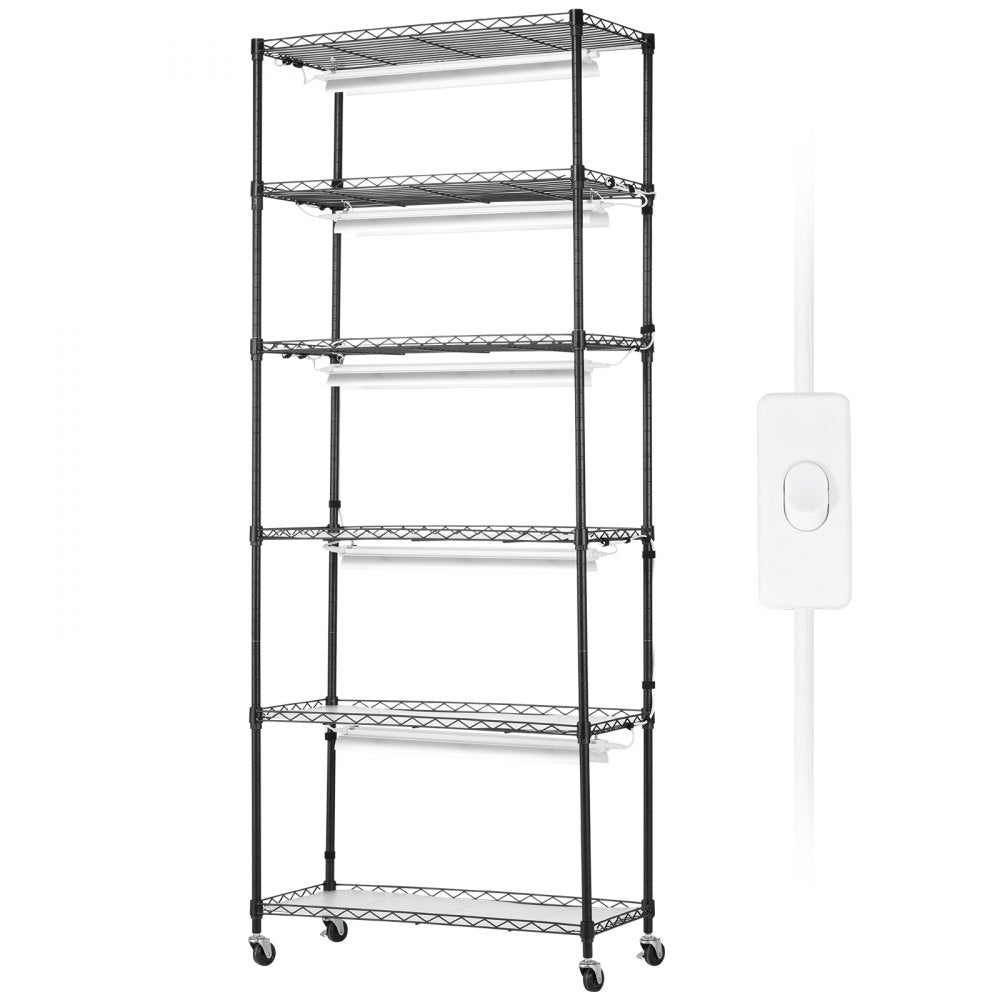 6C18075-T8DP06P8-US - 29.5"x13.8"x70.9" Steel Plant Stand with 192W LED Grow Light