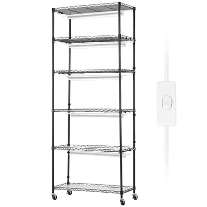 6C18075-T8DP06P8-US - 29.5"x13.8"x70.9" Steel Plant Stand with 192W LED Grow Light