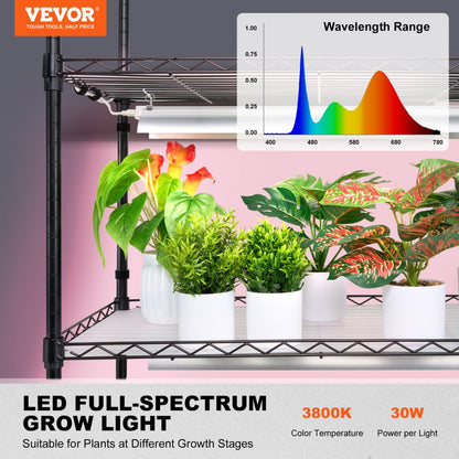 6C18090-T8DP09P5-US - 35.43" Steel Plant Stand with 150W LED Grow Light