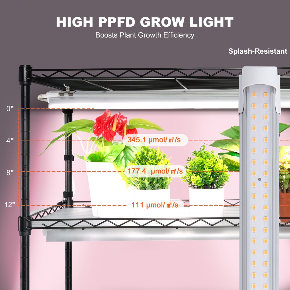 6C18090-T8DP09P5-US - 35.43" Steel Plant Stand with 150W LED Grow Light