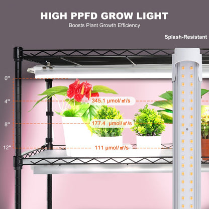 6C18090-T8DP09P5-US - 35.43" Steel Plant Stand with 150W LED Grow Light