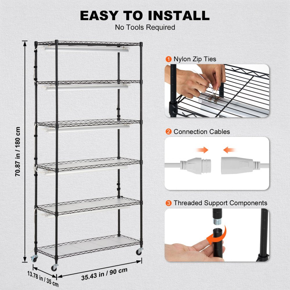 6C18090-T8DP09P5-US - 35.43" Steel Plant Stand with 150W LED Grow Light