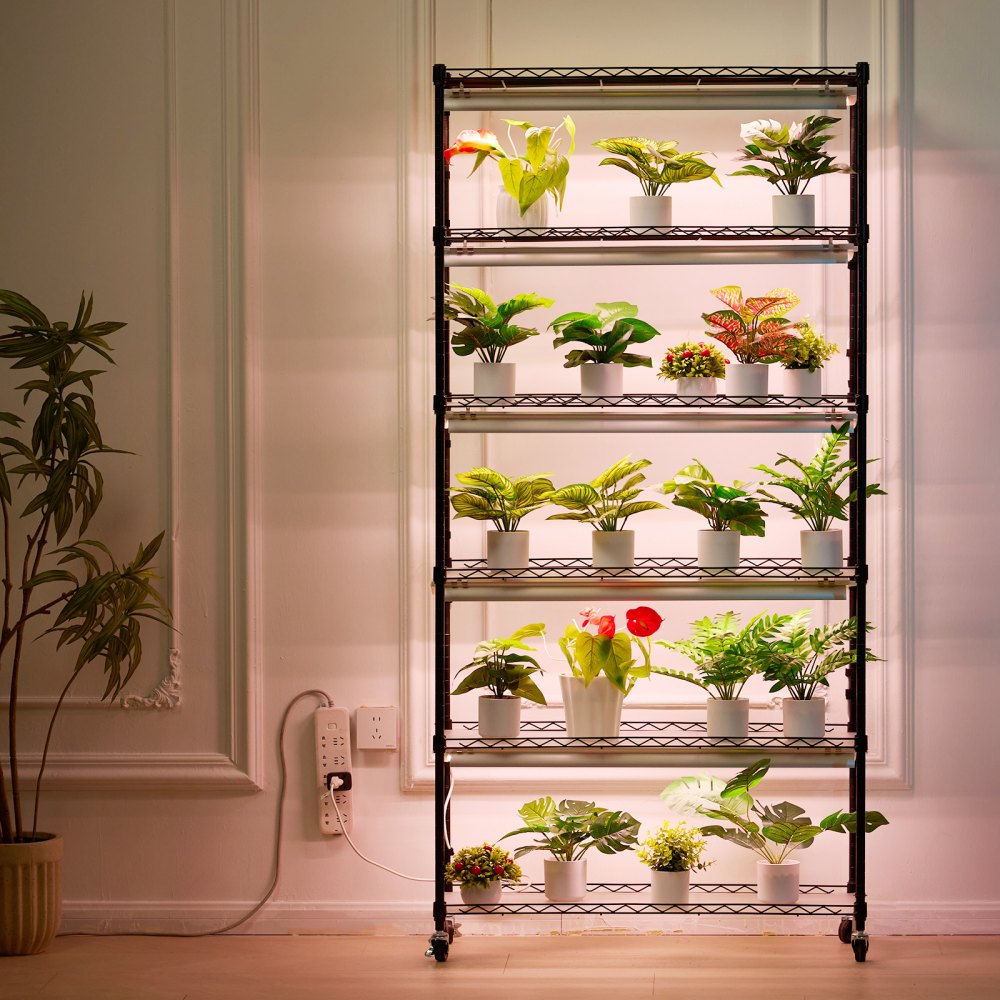 6C18090-T8DP09P5-US - 35.43" Steel Plant Stand with 150W LED Grow Light