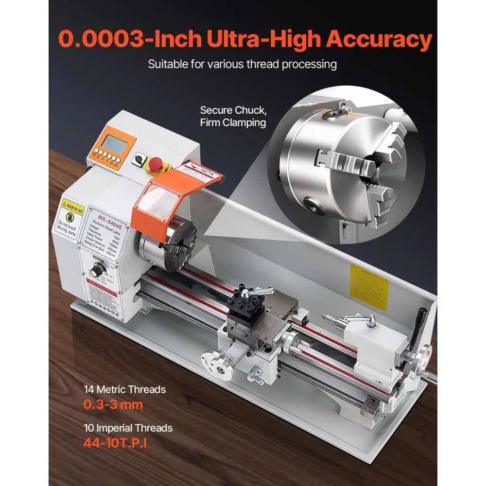 WM210V - Versatile 8x16" Metal Lathe with Adjustable Speed and Threading Options