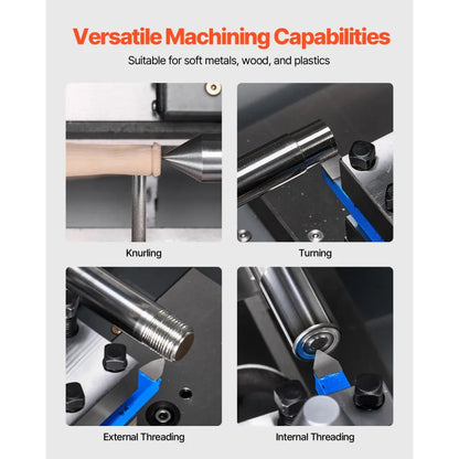 WM210V - Versatile 8x16" Metal Lathe with Adjustable Speed and Threading Options