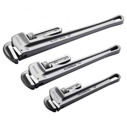 TD0505TZ - 3-Piece Lightweight Aluminum Pipe Wrench Set, 10", 14", 18"