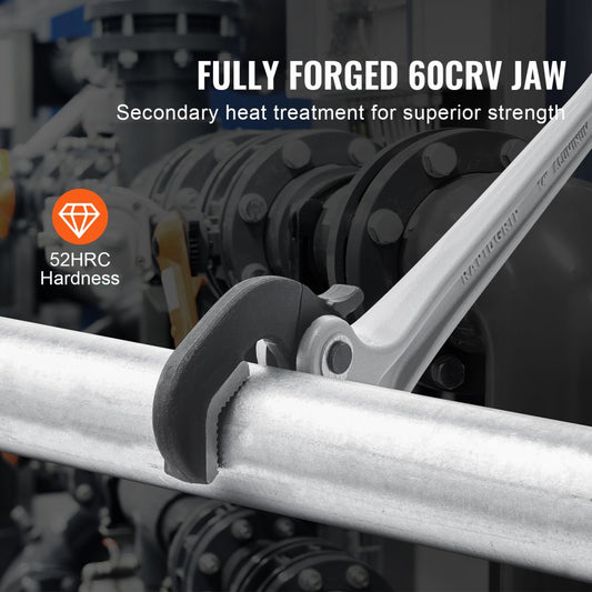 TD0520 14" - Lightweight Aluminum Pipe Wrench with Automatic Jaw Adjustment