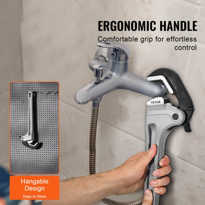 TD0520 18" - Lightweight Aluminum Heavy-Duty Pipe Wrench with Ergonomic Handle
