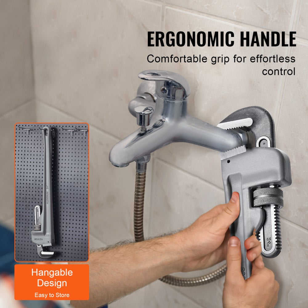 TD0505 24" - Lightweight Aluminum Pipe Wrench with Ergonomic Handle