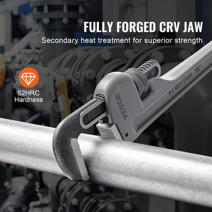 TD0505 18" Lightweight Aluminum Pipe Wrench - Sturdy & Durable Design
