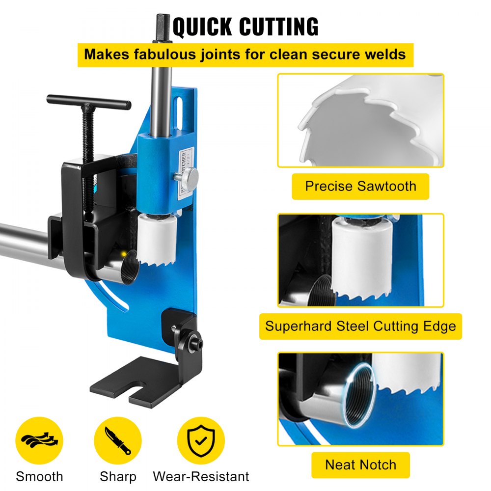 GQKJPN1/2-18pc - 60° VEVOR Tube Notcher Kit with 18 Bi-Metal Hole Saws