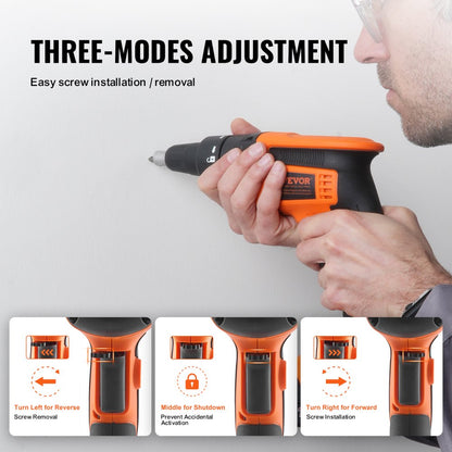 BR8504 - 4200RPM Brushless Cordless Drywall Screw Gun Kit with 2 Batteries