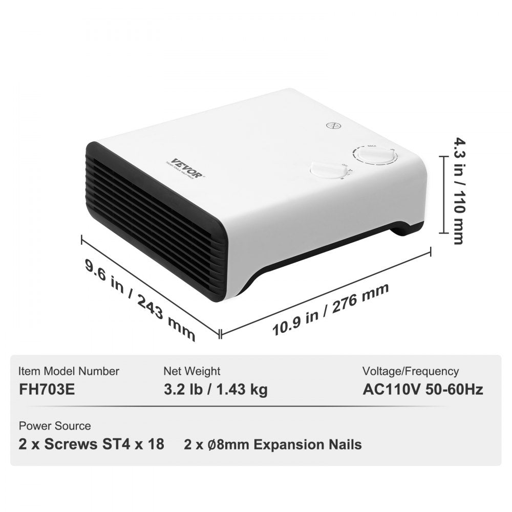 FH703E - 1500W Electric Wall Heater for 15-20m² Spaces