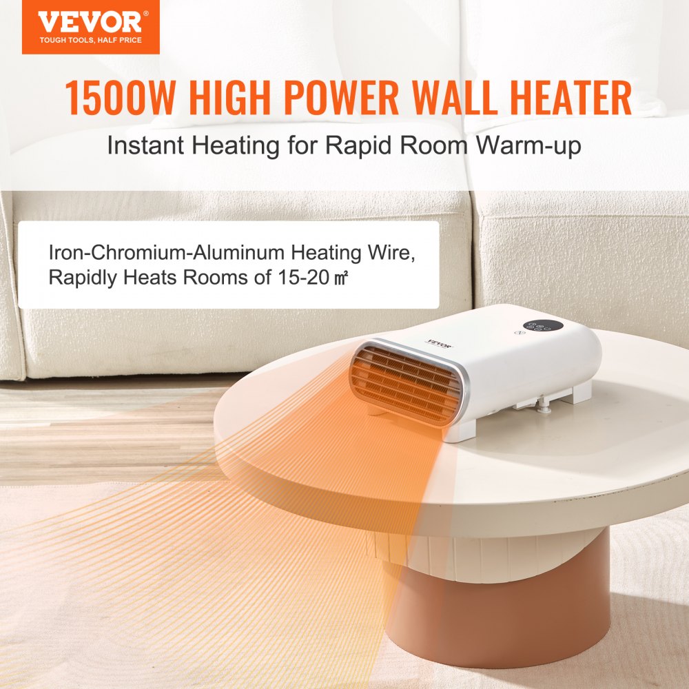 BH705E - 1500W VEVOR Wall Heater with Remote & Safety Features