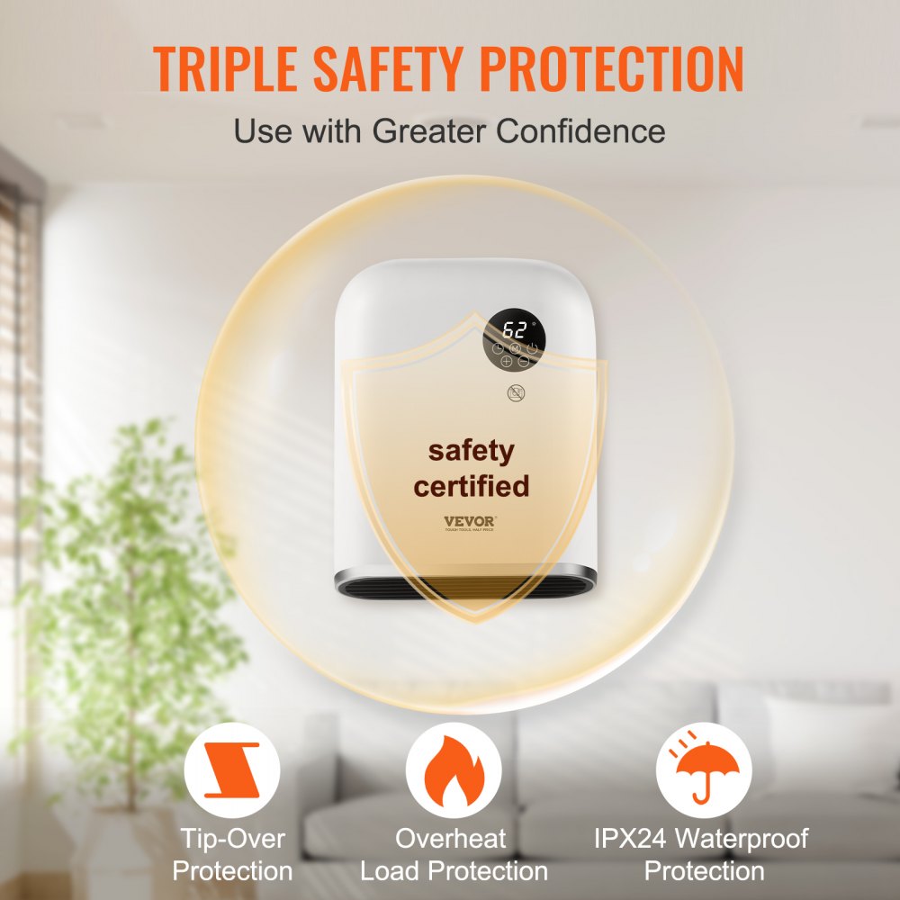BH705E - 1500W VEVOR Wall Heater with Remote & Safety Features