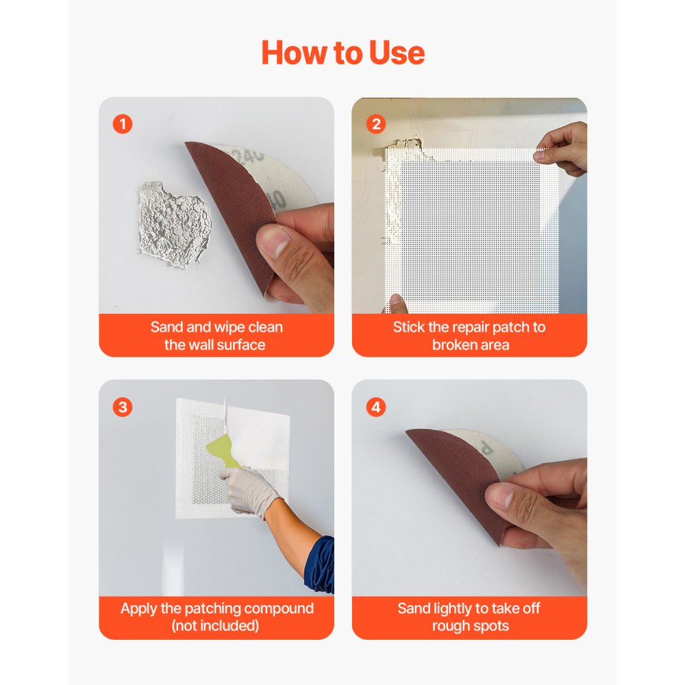 SET - 16PCS Wall Repair Kit with 8"x8", 6"x6", and 4"x4" Patches