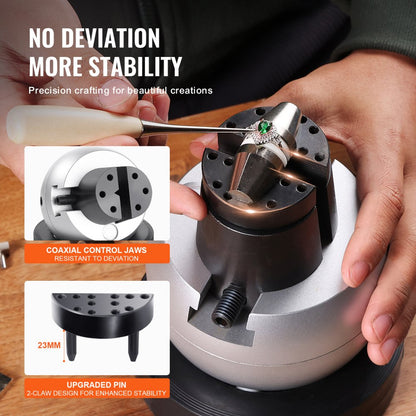 JH-O5YC001BP - Chrome-Plated 5" Steel Ball Vise for Engraving & Machining