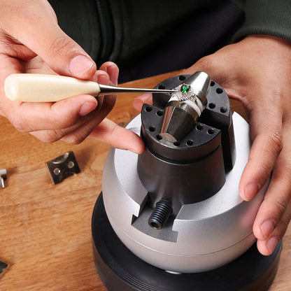 JH-O5YC001BP - Chrome-Plated 5" Steel Ball Vise for Engraving & Machining