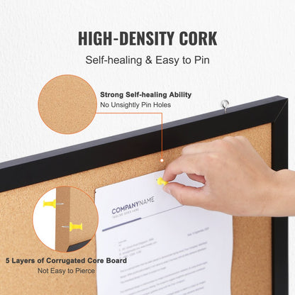 010200946476 - 24x18 Inch Double-Sided Cork Board with Pushpins