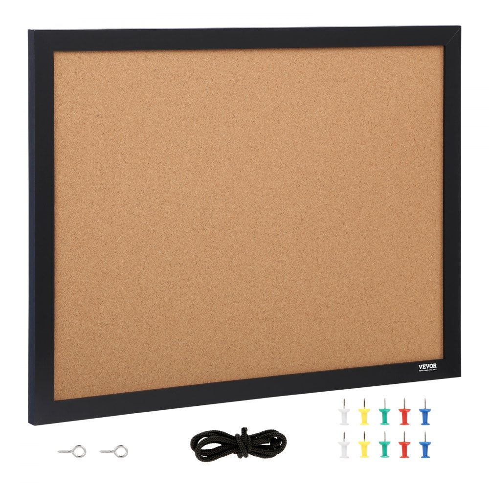 010200946476 - 24x18 Inch Double-Sided Cork Board with Pushpins