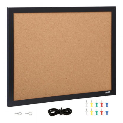 010200946476 - 24x18 Inch Double-Sided Cork Board with Pushpins