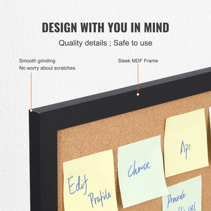 010347796714 - 36x24 VEVOR Cork Board for Home & Office Organization