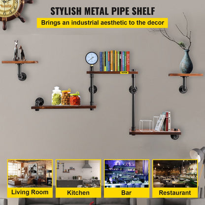 V-GSCWJ-003 - 5-Tier Vintage Style Industrial Pipe Shelving Unit