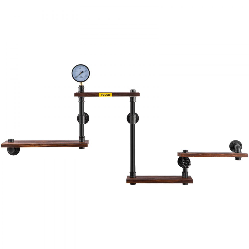 VV-GSCWJ-002 - Vintage 51.18" Pipe Shelving Unit with Solid Wood Shelves