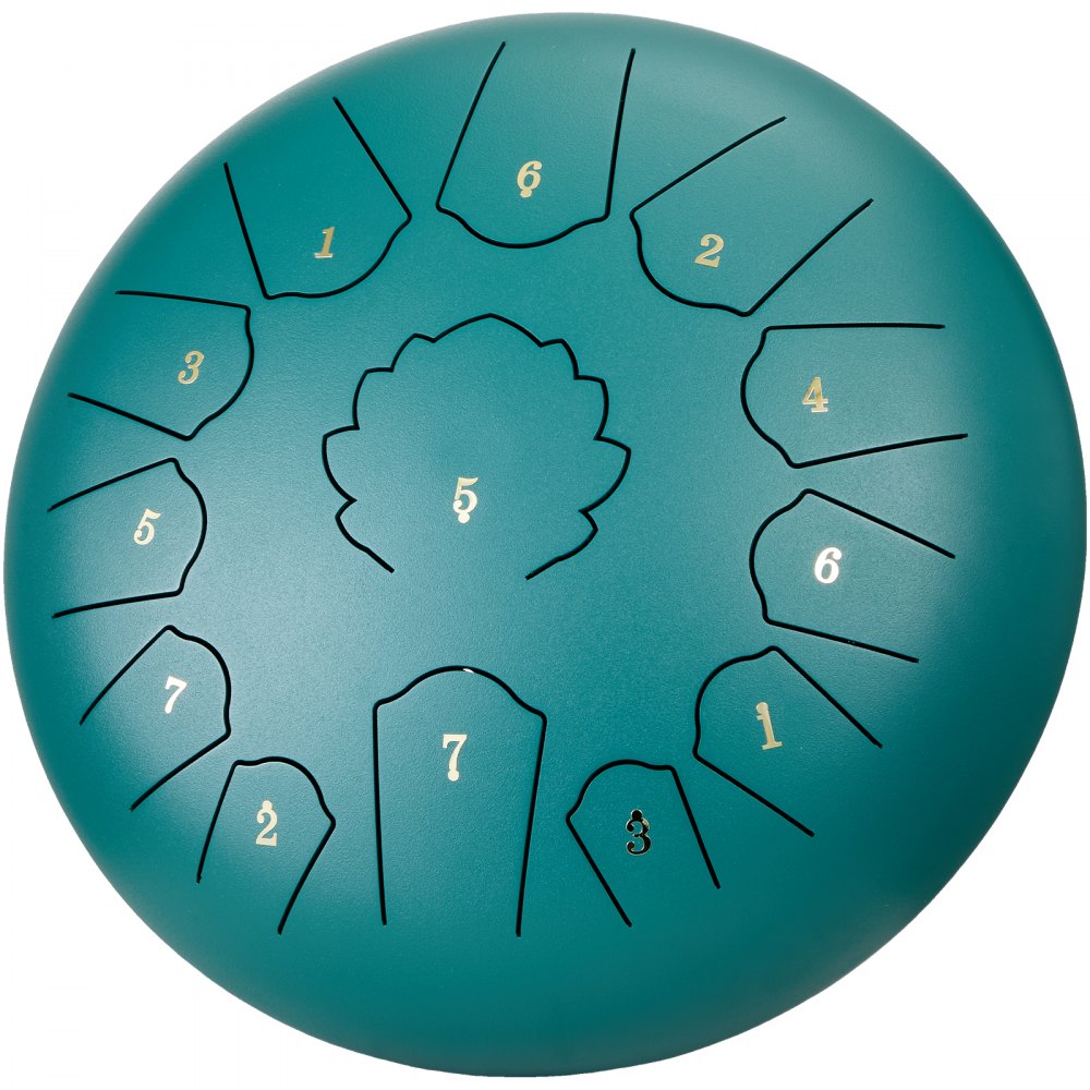 12 inch-C major-green - VEVOR 12” Green Steel Tongue Drum with 13 Notes