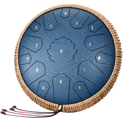 14 inch-C major-navy blue - Handcrafted 14” Carbon Steel Tongue Drum, 15 Notes