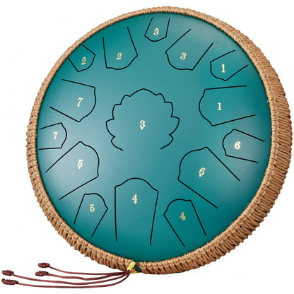 14 inch-D major-green - 14" Carbon Steel Tongue Drum, 15 Notes, Deep Green