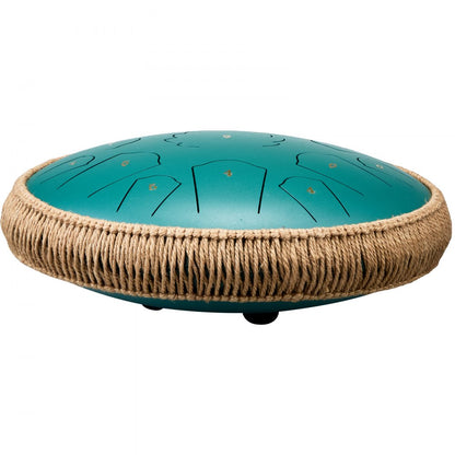 14 inch-C major-green - Handcrafted Carbon Steel Drum with 15 Notes