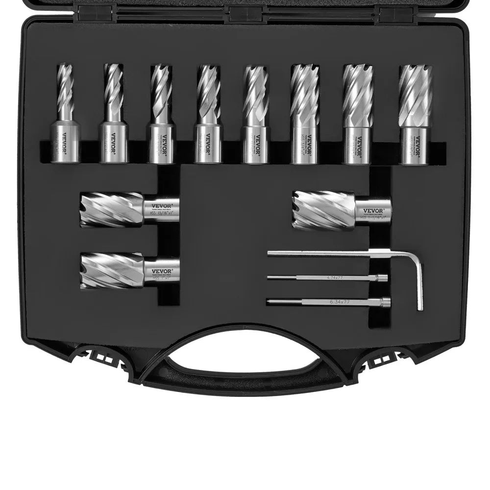 10190010213 - 13-Piece M2AL Steel Mag Drill Bit Set, 7/16" to 1-1/16"